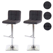 Mendler Set 2X sgabelli Lounge Kavala Tessuto Base cromata Grigio