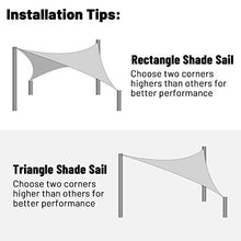 Velway Tenda a Vela Ombreggiante 3x3m Rettangolare, Telo Parasole Tenda da Sole Esterno in Oxford 300D Anti-UV e Antipioggia, Tendalino per Giardino Barca Balcone Terrazza Campeggio, Cachi