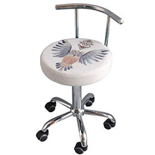 SXRDZ Gambe Chair Sgabello su rotelle, Nail Sgabello con Blue PU sedile in pelle sintetica, Altezza regolabile 43-55 cm, peso 160 Kg supportati, regolabile girevole di rotolamento Sgabello for colazio