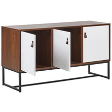 Beliani Credenza Colore Legno Scuro con Gambe in Metallo a 3 Ante 62 x 112 cm Nueva