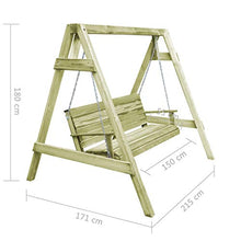 Tidyard Dondolo da Giardino Legno di Pino Impregnato FSC 215x171x180 cm