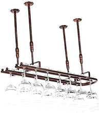 DFJU Wine Bar Stile Semplice Ferro da Appendere Bicchiere da Vino Cremagliera Decorazione a soffitto Scaffale Bar Deposito (Dimensioni: 80 * 25 cm)
