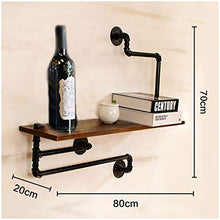 MoDi Wine Rack Retro Style Industriale Tubo di Acqua a Parete Vino Rack (L80cm * W20CM * H70cm)