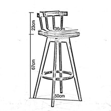 BDLYZ Yxsd Bar-presidenti Sgabello casa Pratica di Legno Solido + dell'unità di Elaborazione dell'Annata Schienale Pratico Sgabello Resistente all'Usura Bar Cafe Bar Stool (Color : A)