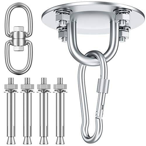 Honmax Gancio per Soffitto a 360°, Gancio per Sacco Boxe in Acciaio Inox, Supporto da Soffitto Fino a 500 kg, per Il Fissaggio al Soffitto, per Sacco Boxe, Poltrona Sospesa, Sacco da Boxe, Altalena