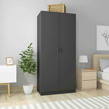 Tidyard Armadietto da Parete con 2 Ante Ripiani Regolabili Camera da Letto e Ingresso Arredo Camera da Letto Arredamento 90x52x200 cm Grigio