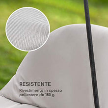 blumfeldt Fountain Valley Sdraio Pensile - Tettuccio Parasole, Oscillazione Rilassante, Spessore Imbottitura 4 cm, 2 Cuscini Laterali, Robusta Base in Acciaio, Viti in Acciaio Zincato, Beige