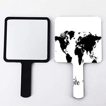 Specchio a mano, avventura attende quadrato palmare specchio con maniglia per trucco casa salone di viaggio uso 9 cm L x 16 cm L