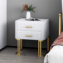 Comodino comodino camera da letto in pelle bianca armadietti 2 cassetti armadio per camera da letto soggiorno