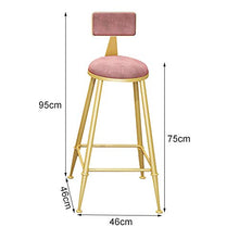 CMX-Barhocker Sgabelli da Bar Set di 2 Pezzi Seduta in Velluto Morbido Sedie da Bar Bancone Colazione Sedie da Cucina Gambe in Metallo Sgabelli da Bar Sgabelli Alti con schienali e poggiapiedi