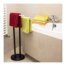 Uniprodo Porta Asciugamani da Terra Piantana Portasciugamano UNI_STAND_03 (2 barre, Mobile, 3 kg, Bianco/Nero)