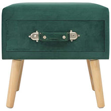 Festnight Comodino Camera da Letto, Comodino in Velluto Verde 40x35x40 cm