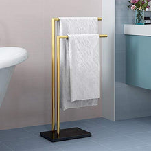 Towel Rack Portasciugamani da Bagno Mensola portasciugamani Non Forata Portasciugamani a Doppia Barra per Bagno Portasciugamani da Terra Materiale in Ottone Portasciugamani da Bagno/Cucina