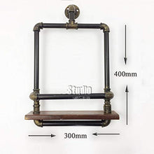 LHQ-HQ Cremagliera del Vino, Tubo di Ferro battuto Loft Parete in Legno massello Vino Rack Vino Appeso Bar Rack, Stand di Esposizione
