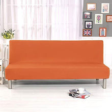 SK Studio Copridivano Clic Clac 3 Posti,Copertura Elasticizzata per Divano Senza Braccioli e Divano Letto Sofa: 205x100 cm Arancione - Arredi Casa