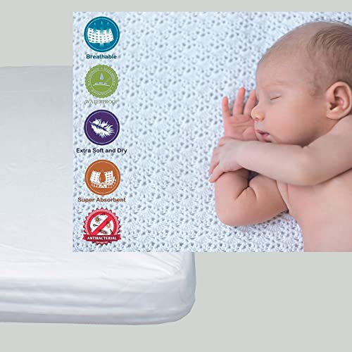 Ti TIN | Coprimaterasso Culla Bebé 100% Cotone | Coprimaterasso Regolabile Impermeabile e Traspirante con Elastico |100% Poliuretano Federa in Spugna Antibatterico | Culla 60x120 cm