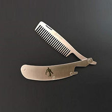 Pomcat Pieghevole Acciaio Inossidabile Barba Pettine Baffi Strumento Tasca Uomini Regalo + Apri Bottiglia CJ708