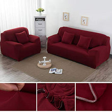Cafopgrill Copridivano all-Inclusive 1 2 3 4 Coprivaso Seater Divano Lavabile, antiacaro e Antirughe Vino Rosso Rimovibile(1 Seater £º90-140cm)