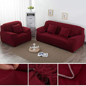 Cafopgrill Copridivano all-Inclusive 1 2 3 4 Coprivaso Seater Divano Lavabile, antiacaro e Antirughe Vino Rosso Rimovibile(1 Seater £º90-140cm)
