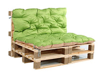 Meerweh Cuscino per Pallet con Schienale Circa 120 x 140 x 10 cm cuscinone per Pallet Europei Standard, Verde/Beige, 20066