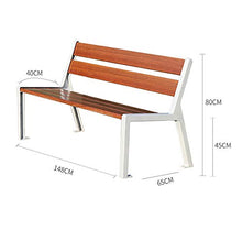 Panca da Giardino 3 Posti Panchina da Terrazza,Telaio In Fusione di Alluminio E Legno Massello Anticorrosivo Sede Del Cortile Panchina Del Parco，Sedile da Balcone Casual Con Schienale E Braccioli