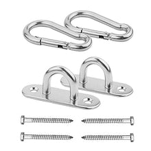 Amaca Ganci Appesi Kit Swing Appendini Heavy Duty in Acciaio Inox per I Set in Legno Altalena con Pneumatico Girevole Sedile Trapeze Yoga Argento
