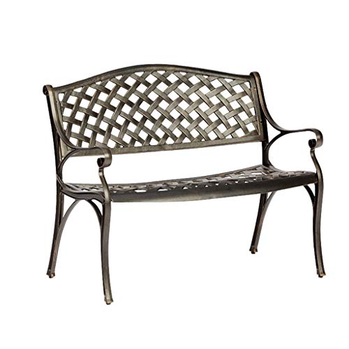 XLOO 40 Pollici, panchina da Giardino Parco Patio, panchina da Giardino in Metallo Decorativo in Alluminio, mobili da Giardino, Alluminio Spesso, Super portante per Portico Anteriore, Cortile, balco