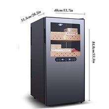 FJNS Umidificatore sigari elettronico (200 sigari / 16 Bottiglie di Vino Rosso),Tocco Digitale e Isolamento e Funzione idratante - Doppio Vetro temperato Anti-UV - mensole in Cedro Spagnolo