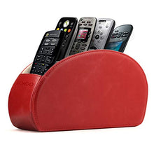 Londo Porta Telecomandi con 5 scomparti - Per contenere telecomandi di TV, stereo, decoder, DVD, Blu-Ray - in Pelle con fodera interna in suede. Adatto per salotto o camera da letto