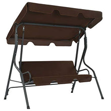 GOTOTOP - Dondolo da giardino con parasole impermeabile, 170 x 110 x 153 cm, a 3 posti, per giardino e cortile, carico 250 kg, caffè