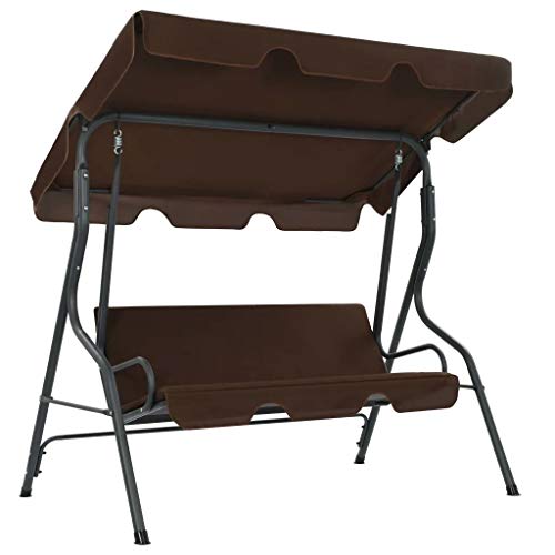 GOTOTOP Dondolo da giardino a 3 posti, sedia altalena da giardino con tettoia amaca confortevole per giardino, terrazza, balcone, caffè
