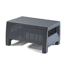 Keter Corfu Lounge Set, Mobili da Giardino con Divano 2 Posti, 2 Poltrone e Un Tavolino con Cuscini, Grafite, 50X168X75 Cm