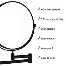 Specchio per Il Bagno Specchio per Il Trucco a Parete Specchio per Il Trucco su Due Lati Ingrandimento 3X 360 ° Girevole Allungabile Pieghevole per Hotel Vanity