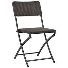 vidaXL 2X Sedie da Giardino Pieghevoli HDPE e Rattan Marrone Seduta Seggiole