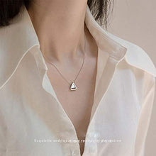 Baoxiaohed Collana in Argento Sterling, Collana Triangolo Geometrica Personalizzata in Stile Sterling Silver Style, Adatta per La Festa della Mamma, Regali di Anniversario E Regali di Compleanno