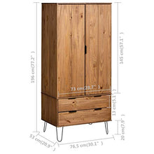 Tidyard Armadio Armadietto con 2 Cassetti e 1 Ampio Scomparto per Camera da Letto Salotto Salone Ingresso 76,5 x 53 x 196 cm