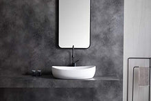 Eridanus Lavandino da Bagno da Tavolo Ovale, Lavabo in Ceramica Bianca, Lavandini da Bagno, 60 x 42 x 16,5 cm, Lavello con Scarico in Ceramica Incluso