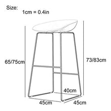LLT Pratico sgabello Pianale da cucina altezza del telaio Sgabello Gold Metal | Sgabelli da bar Sedie ergonomiche Sedile Low Back Sgabelli casa Cafe, Sedie da pranzo,bianca,65 cm