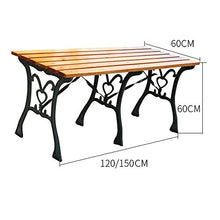 Panche da giardino con patio esterno, Panchina dello schienale per servizio pesante con struttura in ghisa e legno massello anticorrosivo, Mobili per il tempo libero per cortile portico patio