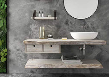 Dafne Italian Design Mobile Bagno Moderno con lavabo sospeso – Castagno Grigio Ossidato