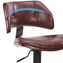 Sedia da Disegno con Schienale,Sgabello Girevole A Riposo del Piede Regolabile,Multi-Sedia da Ufficio Scopo,PU Pelle per Home Bar Kitchen Shop - Marrone Nero