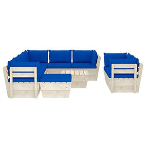 FAMIROSA Set Divani da Giardino su Pallet 10 pz con Cuscini Legno Abete-3682