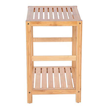 Sgabello da doccia in bambù, panca portaoggetti in legno, sedia da doccia, sedia da bagno antiscivolo, organizer con mensola, 42 x 32 x 50,5 cm