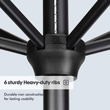 Sekey® Ombrellone in Ombrello Parasole da Esterno da Giardino Ø 270 cm Protezione Solare UV50+ Grigio Scuro
