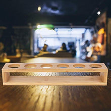 Portabottiglie per vino Portabicchieri in vetro Porta desktop in legno Singola 6 Bottiglie Portabottiglie Portabicchieri Espositore Organizzatore(32.8 x 6 x 5.5cm)