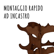 Cemab Montecarlo scaffale Portabottiglie in Legno per 15 Bottiglie di Vino, mobiletto modulabile salvaspazio Colore Noce 60x50x28 cm