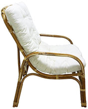 SF SAVINO FILIPPO Sedia Poltrona Manao in Vimini bambù Rattan Naturale con Cuscino Salotto casa