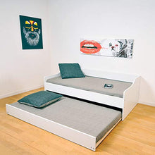 Letto a rotelle - 2 molle - 1 letto a cassetto 90x200 Weber Industries Sweet - Bianco