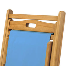 Festnight- Sedia a Sdraio in Legno di Teak/Lettino Prendisole 56x105x96 cm Blu