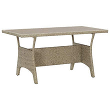 Tidyard Tavolo Rettangolare da Esterno,Tavolo da Giardino in Polyrattan,Tavolo da Pranzo,130x70x66 cm,Grigio/Nero